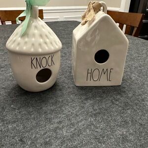 Rae Dunn Ceramic Birdhouse Set - White